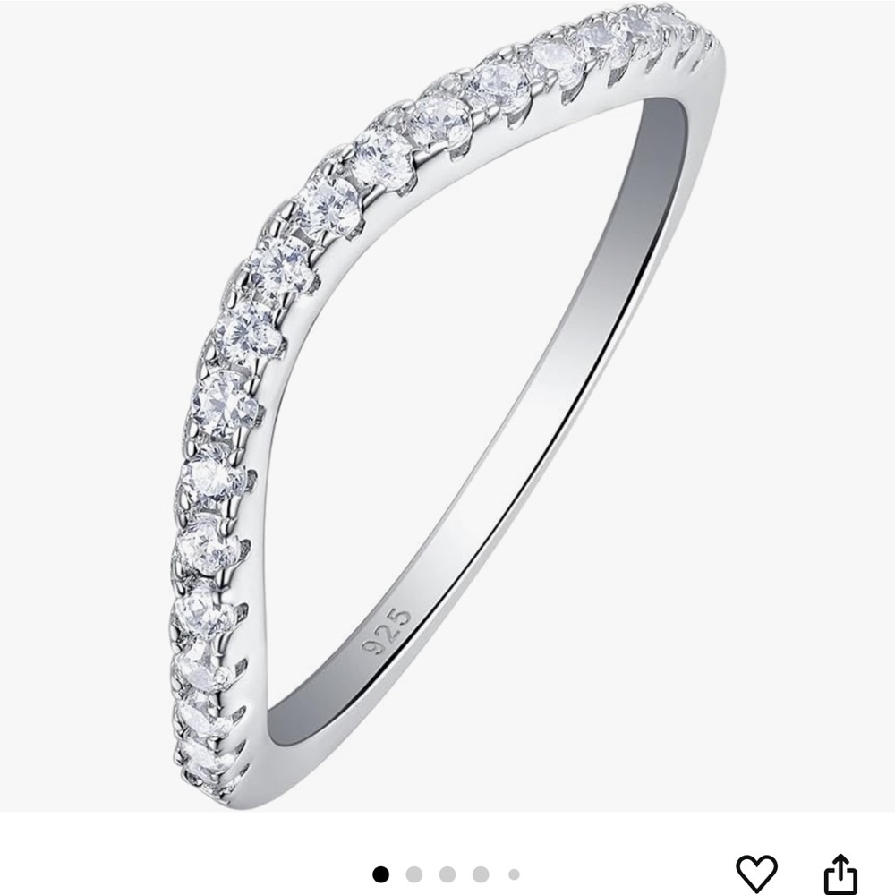 Sterling silver curved ring size 12